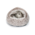 Lit pour chat, lit pour chat d’intérieur à capuche en peluche